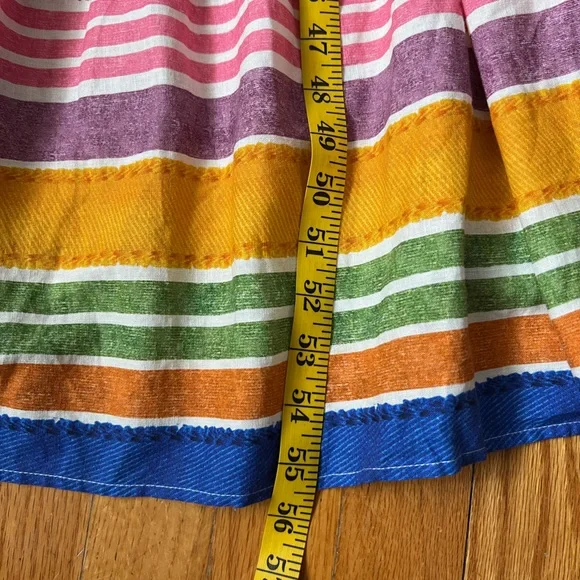 FARM Rio Mixed Picnic Tiered Maxi Dress with Fruit & Stripe Print M - Picture 9 of 11